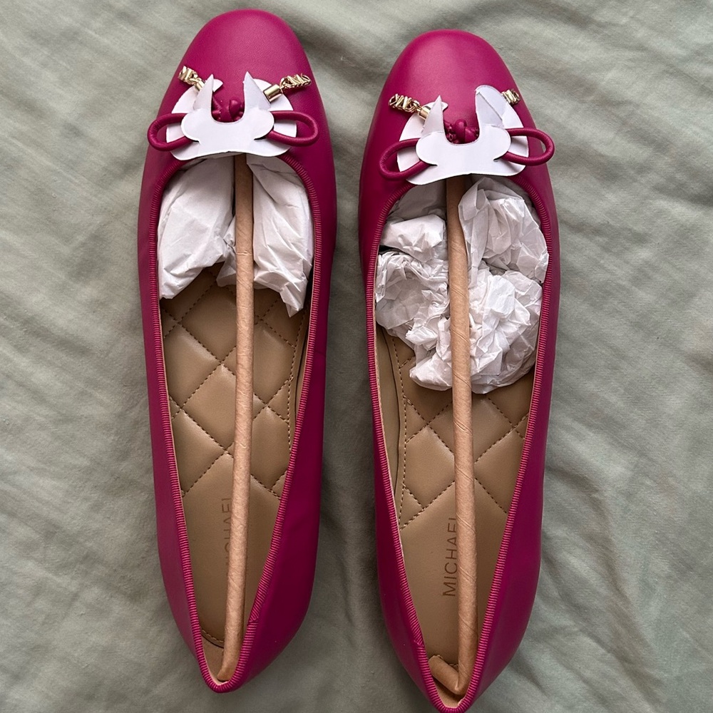 Michael Kors Fuchsia Loafers with Bow Accent